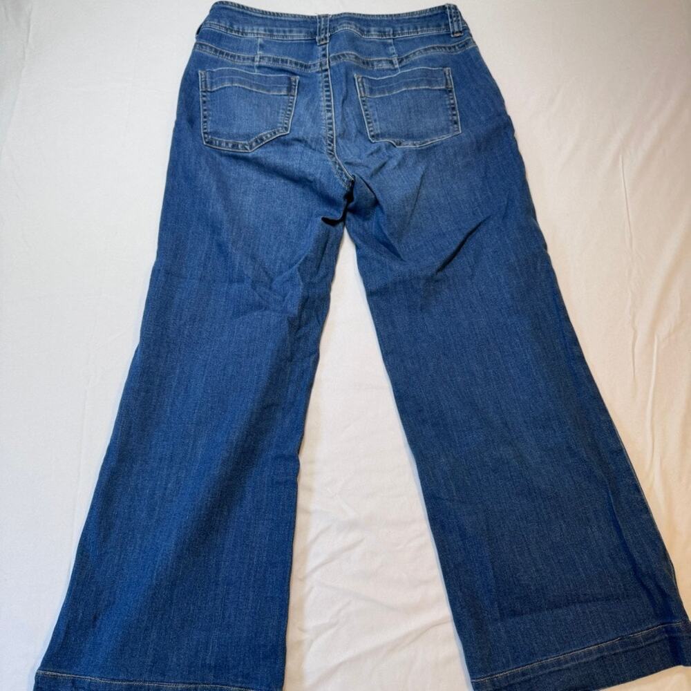 Kut from the Kloth Meg High Rise Med-Blue Wide Leg Jeans sz 12 fit like 12/14. - Picture 4 of 12